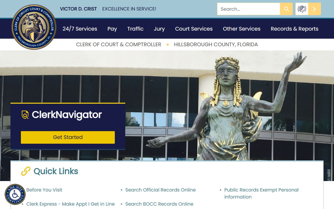 Hillsborough County Clerk of Court homepage