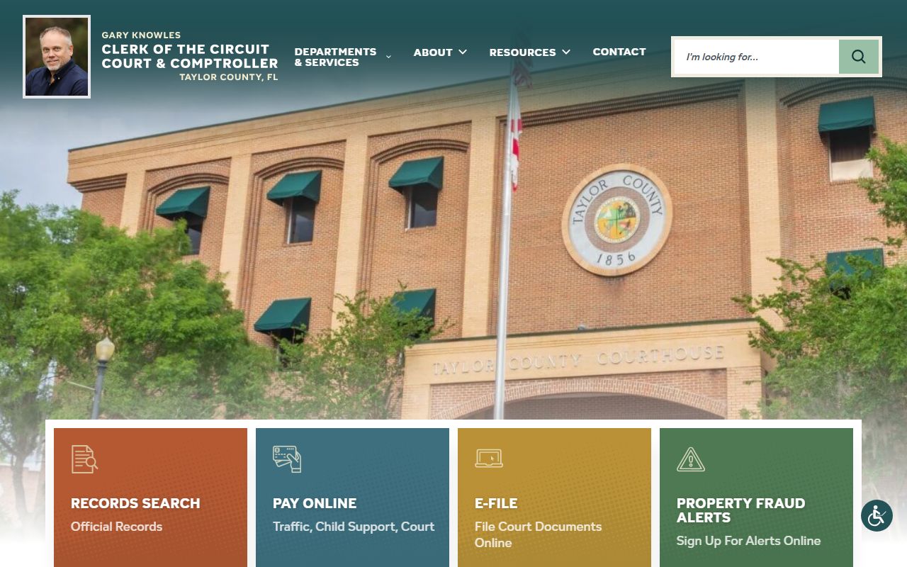 Taylor County Clerk homepage for marriage license services